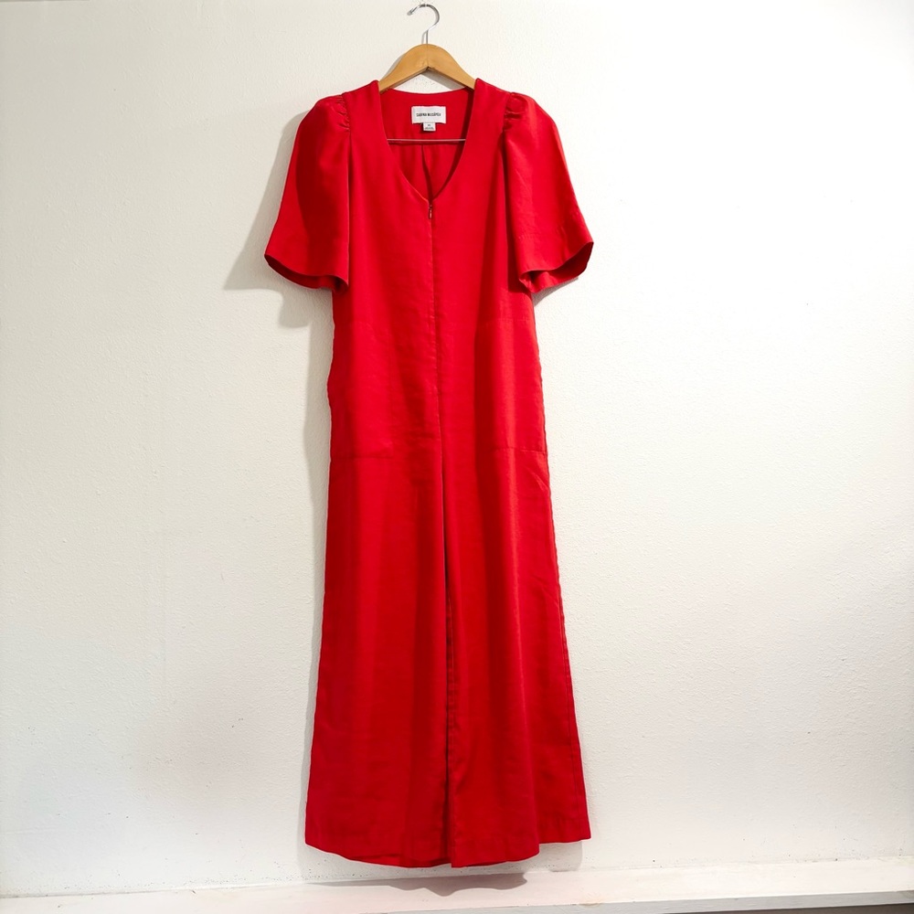 Sabina Musayev Red Jumpsuit Romper